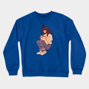 A Girl and Her Cat Crewneck Sweatshirt